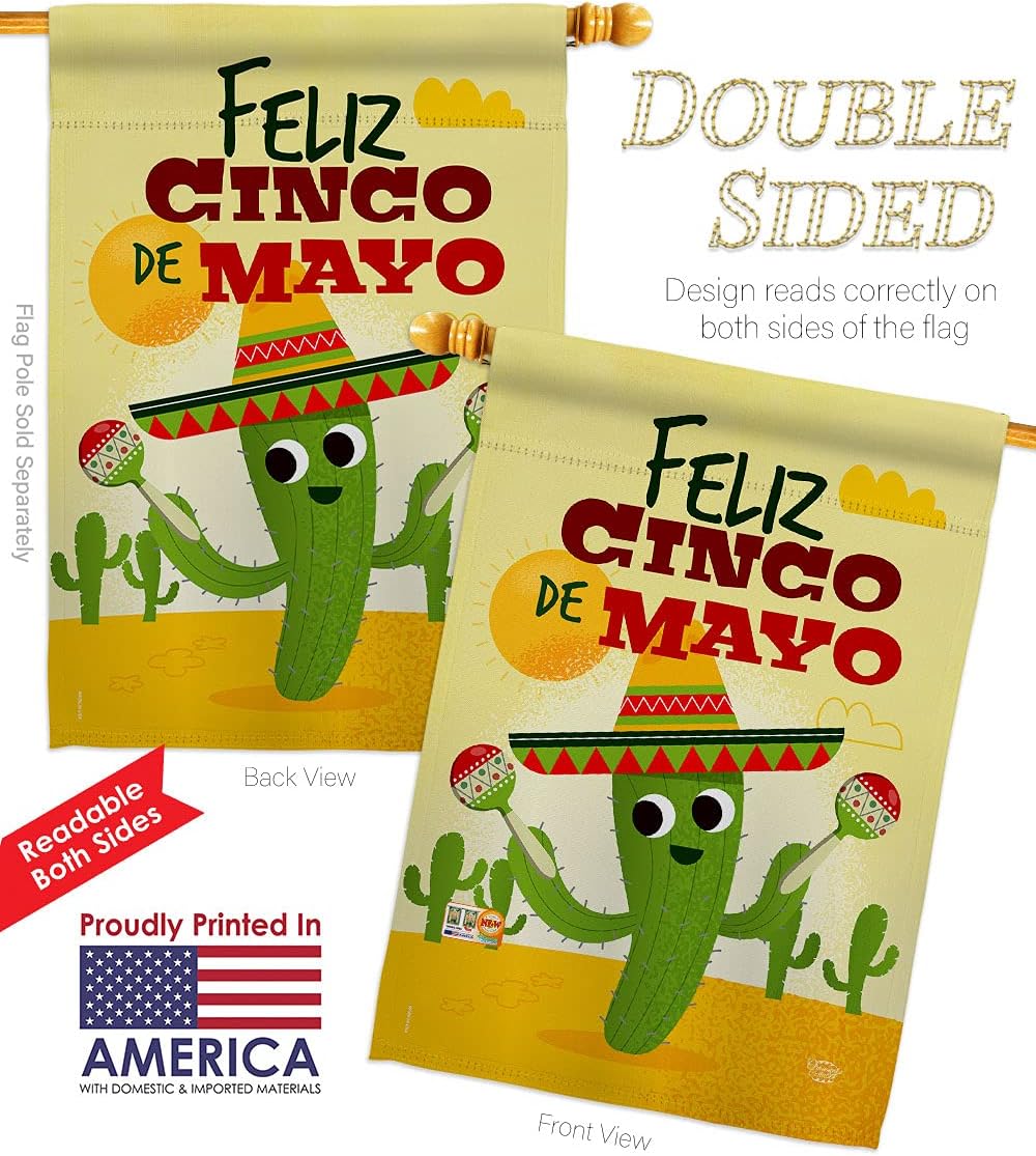 Banderas Feliz Cinco de Mayo  28 X 40