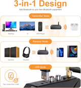 Receptor transmisor Bluetooth, adaptador de audio auxiliar