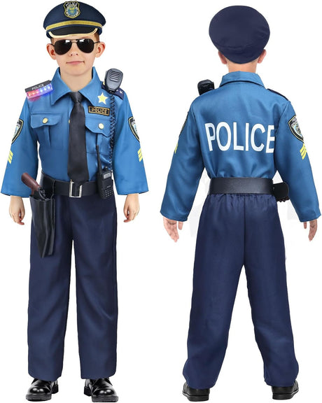 Disfraz de Policía G.C 15PCS para Niños con Accesorios Halloween