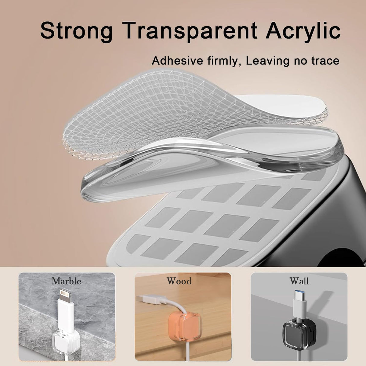 Soporte de Cables Magnético 6 Pack, Organizador Auto-Adhesivo