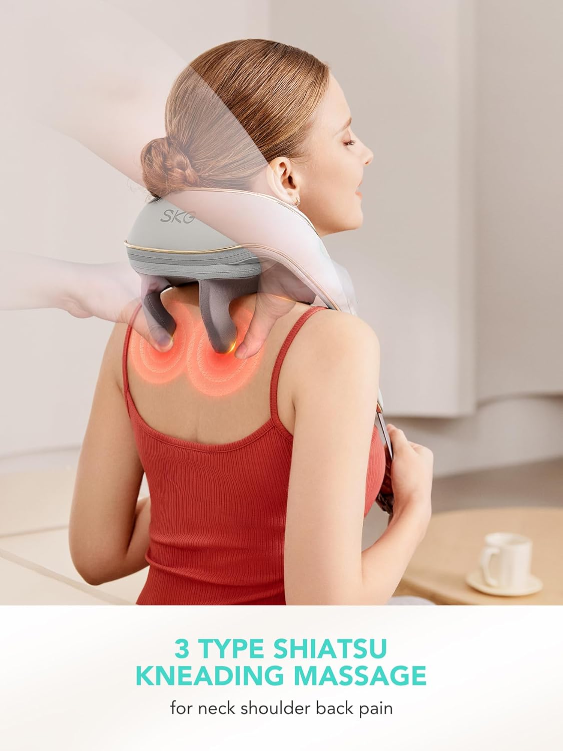 Masajeador de Cuello SKG, Shiatsu con Calor, H5 Mini