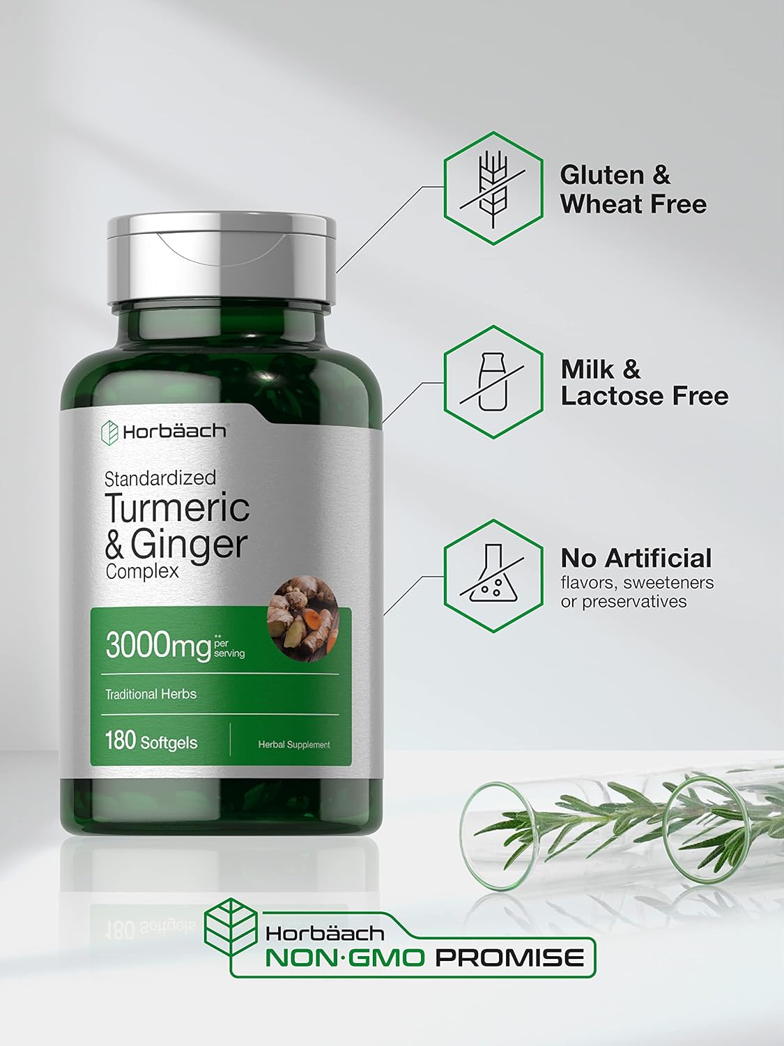 Suplemento de cúrcuma y jengibre  con extracto de pimienta