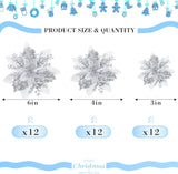 Flores Poinsettia Artificiales, 36 Pcs, 3-6 Pulgadas, Clips