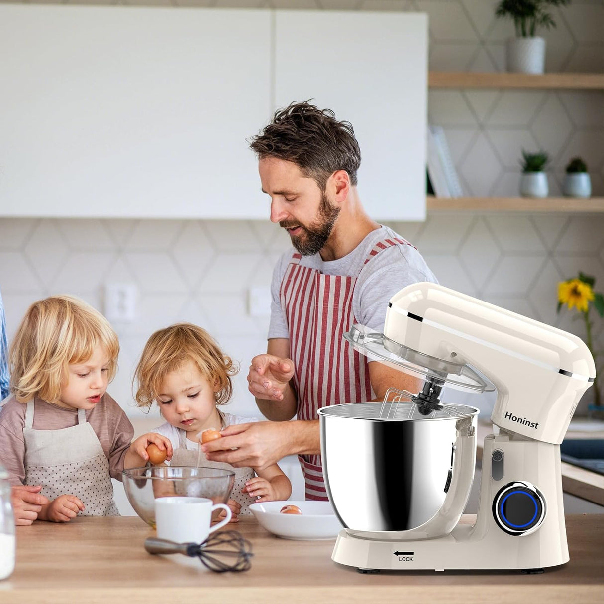 Batidora de pie 6.5QT 10 velocidades 660W, modelo multifuncional
