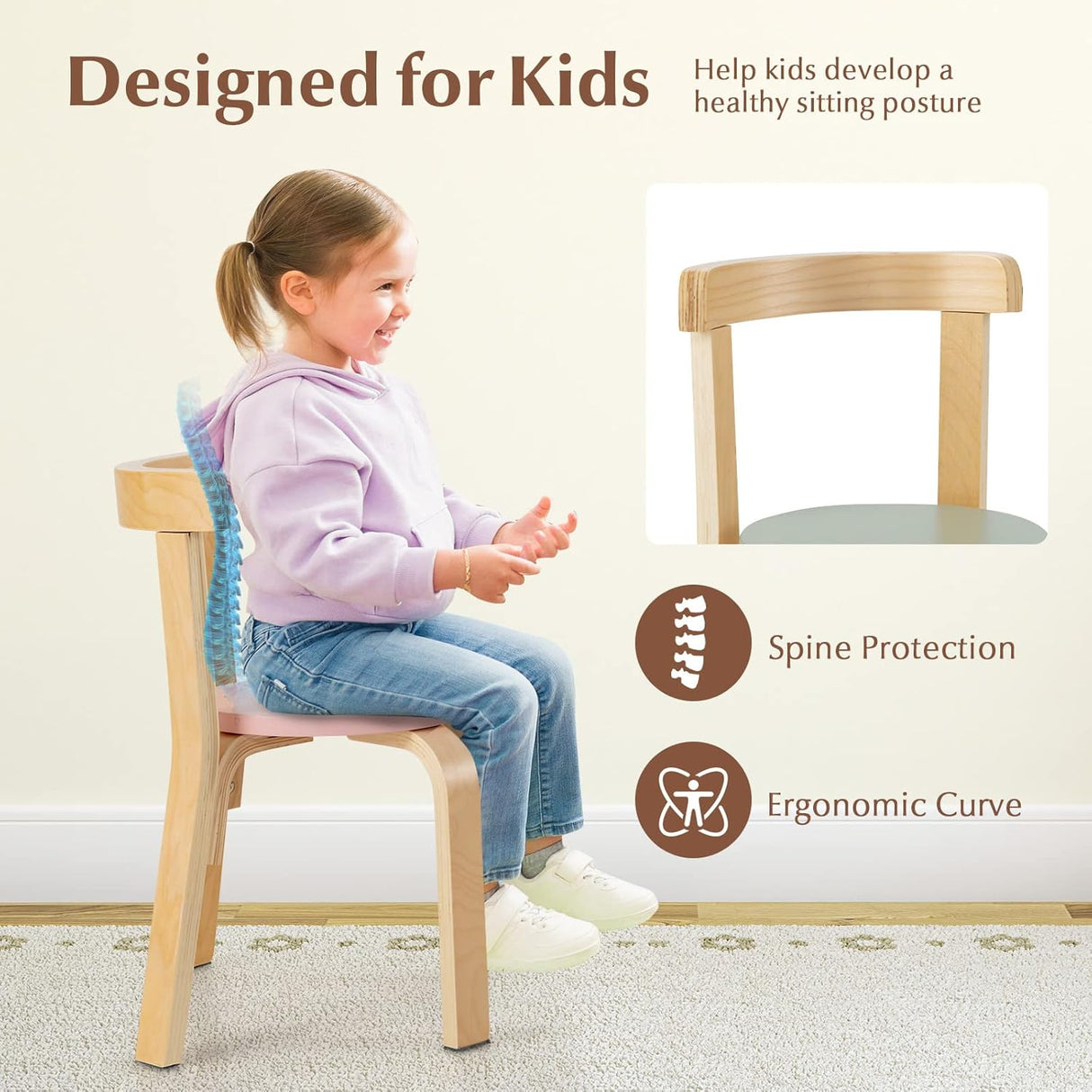 Juego de mesa y silla para niños muebles de guardería