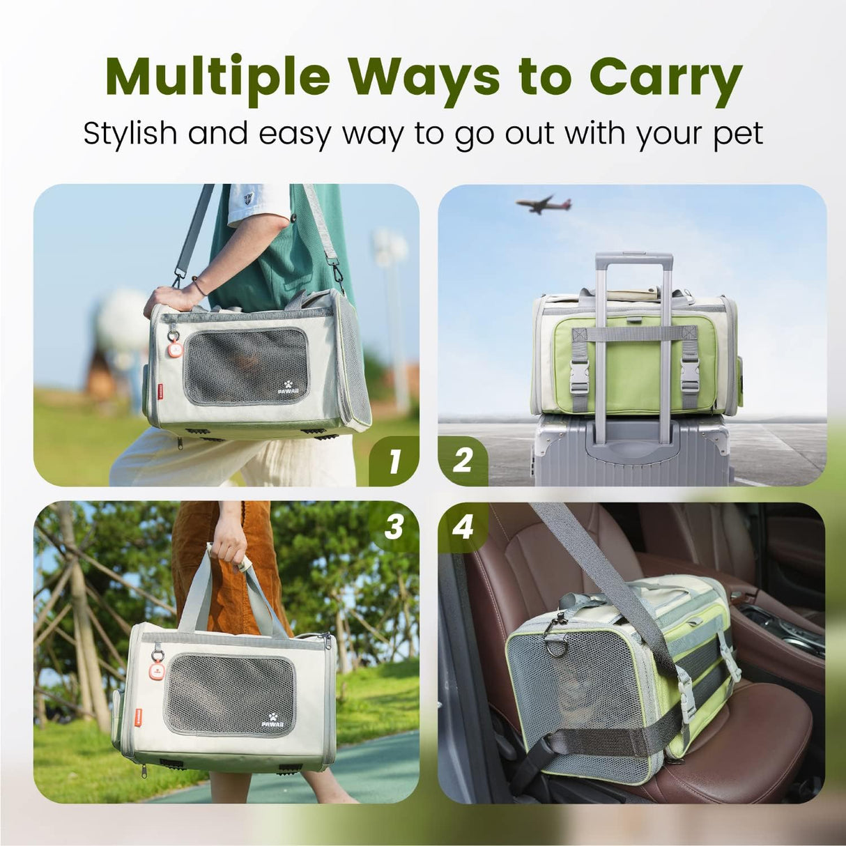 Transportín Pawaii para gatos, suave, plegable y cómodo.