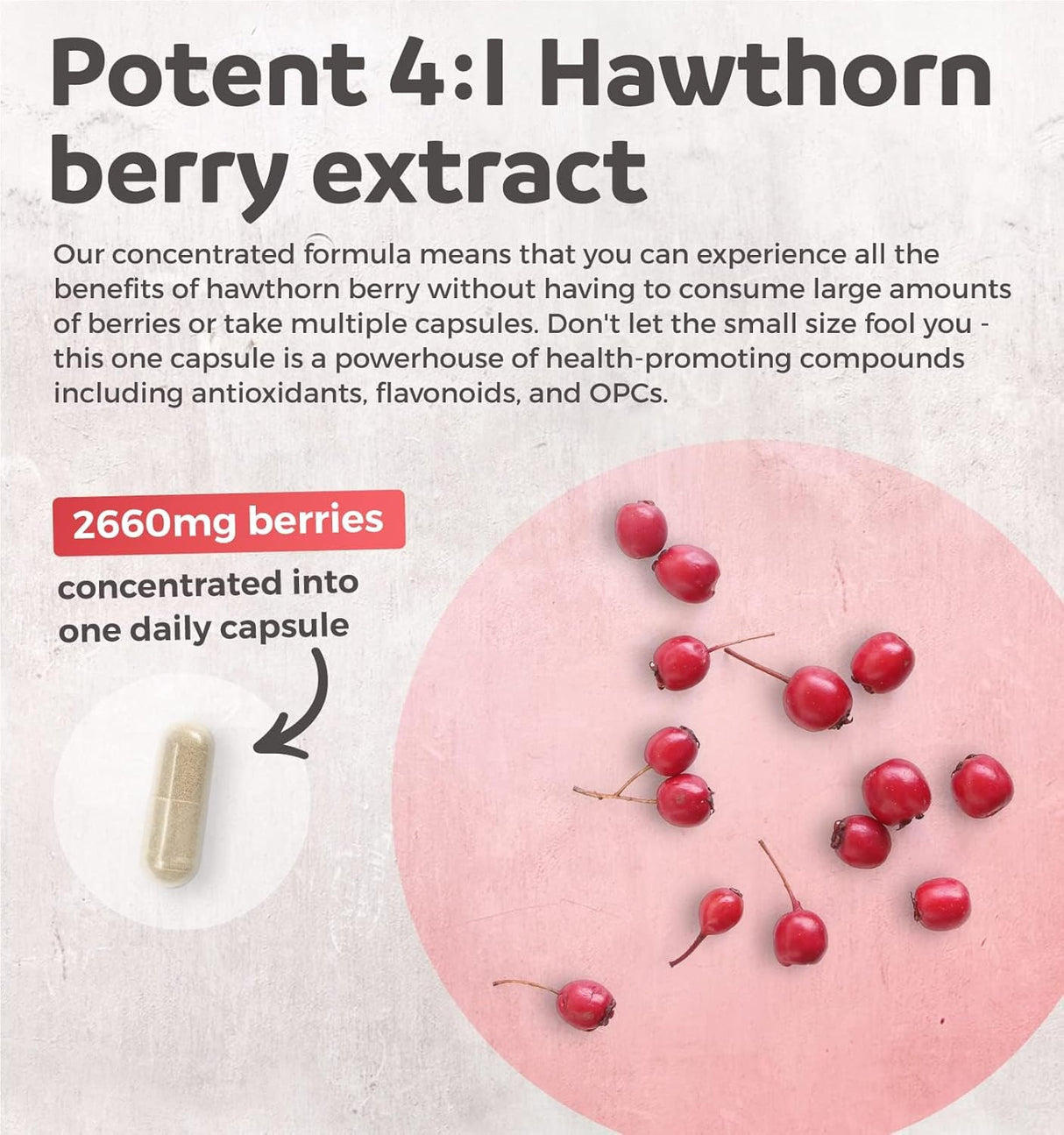 Suplemento Hawthorn Berry de digestión y salud cardíaca