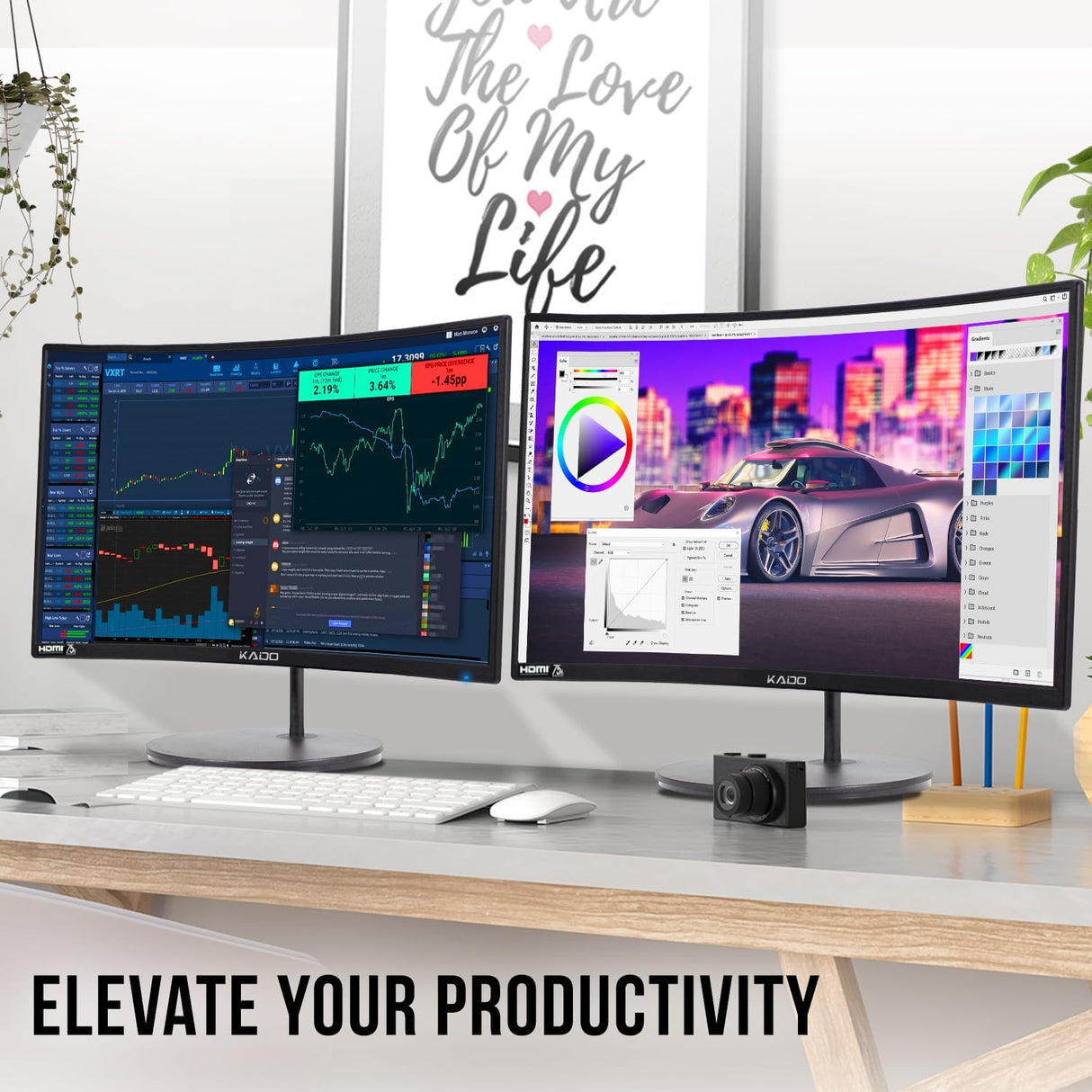 Monitores Curvados 24 Kado 1920x1080 75Hz C24X Dual Series