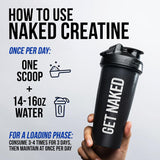 Creatina Monohidratada Naked Pure, 500g, Vegano, Sin GMO
