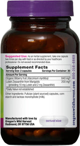 Oregon&#39;s Wild Harvest Eyes Love Lutein™ Capsules, suplementos herbales orgánicos sin OMG, 60 unidades