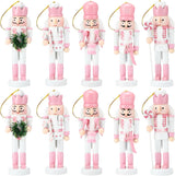 10 Pcs Adornos de Navidad Nutcracker de Madera 5 Figuras