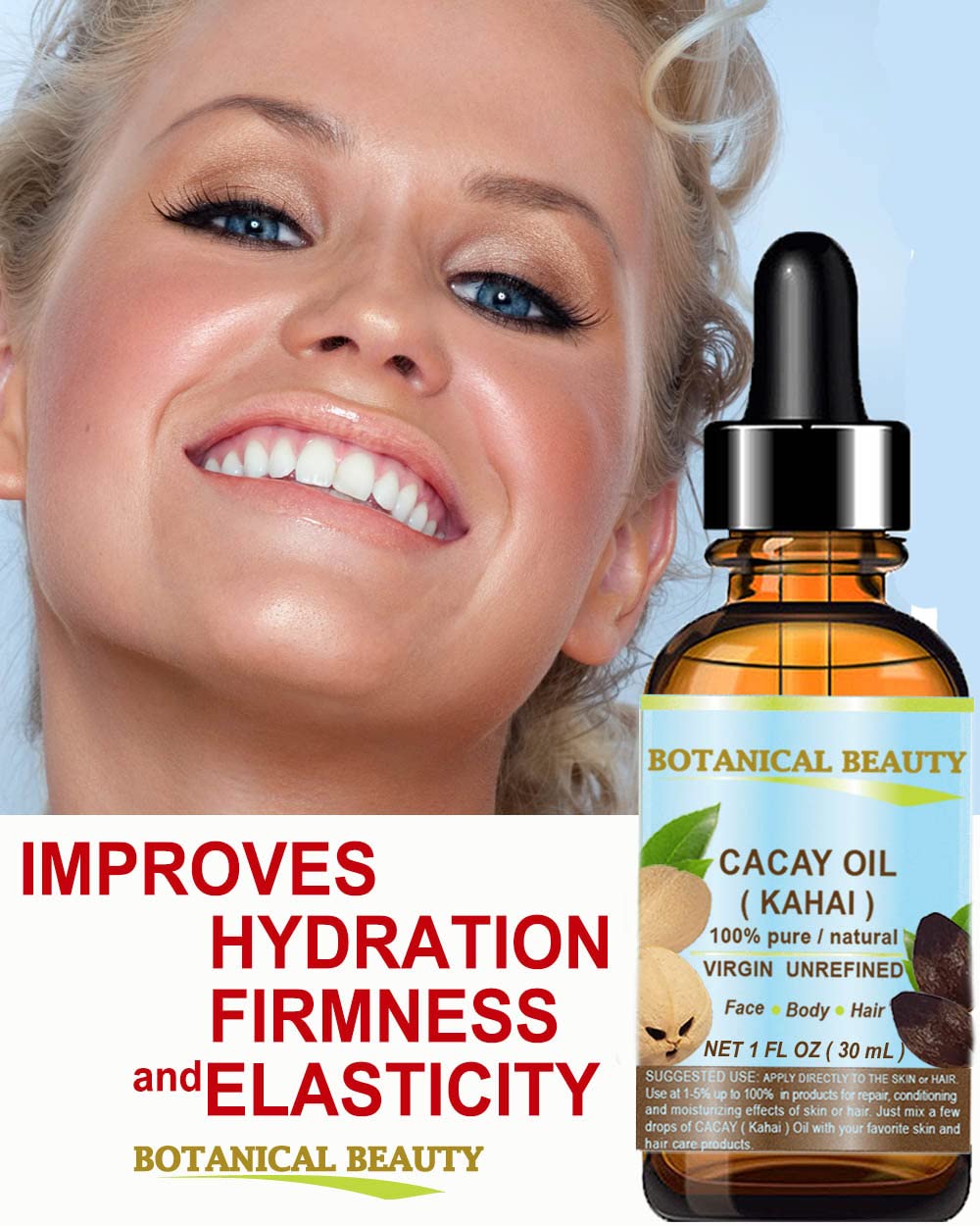 Aceite de Cacay Natural Antiarrugas con Retinol y Vitamina E