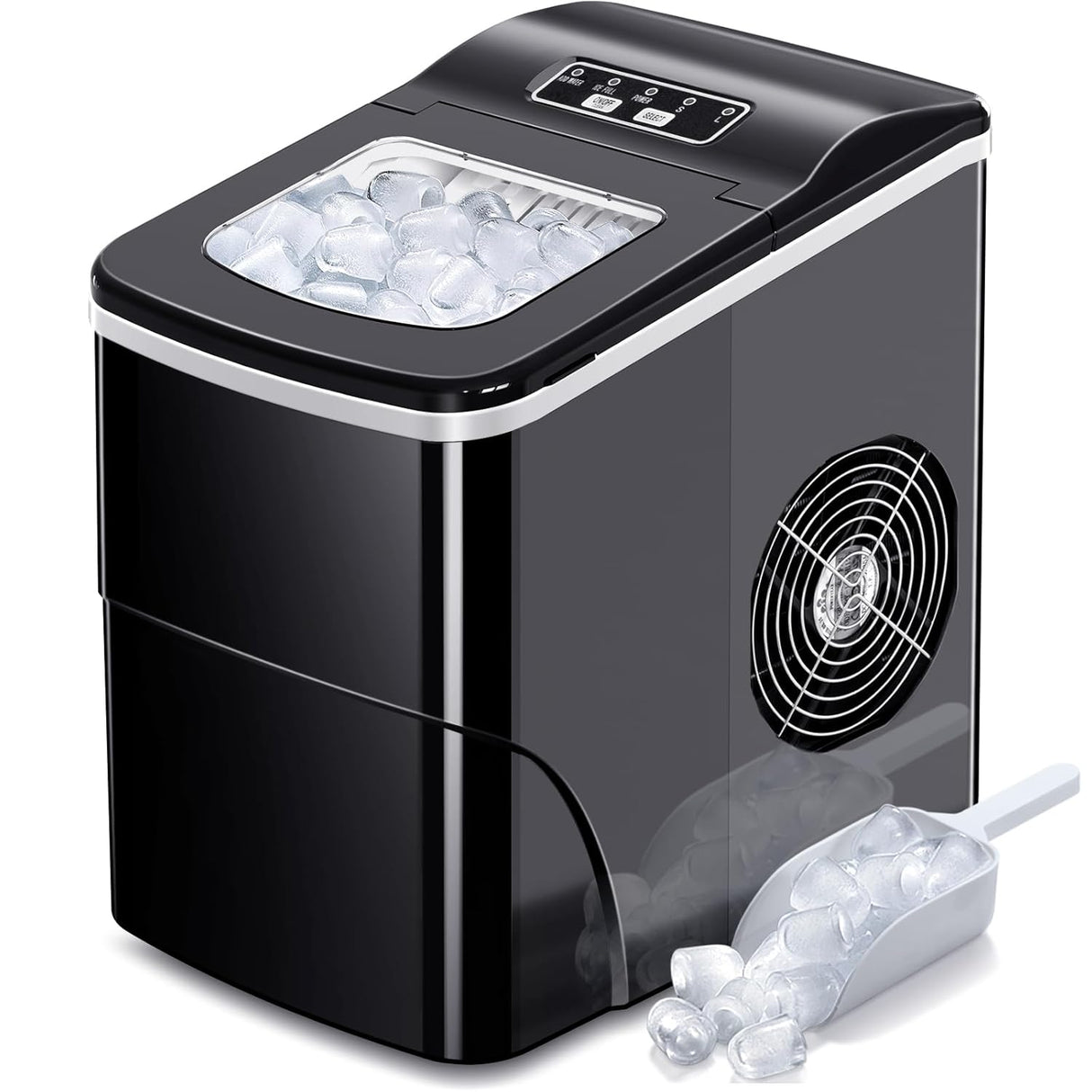Máquina de Hielo AGLUCKY, 26lbs/24hrs, 9 Cubos en 6 Min.