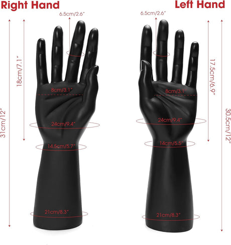 Par de Manos de Maniquí para Joyería, Display Normal, Plástico