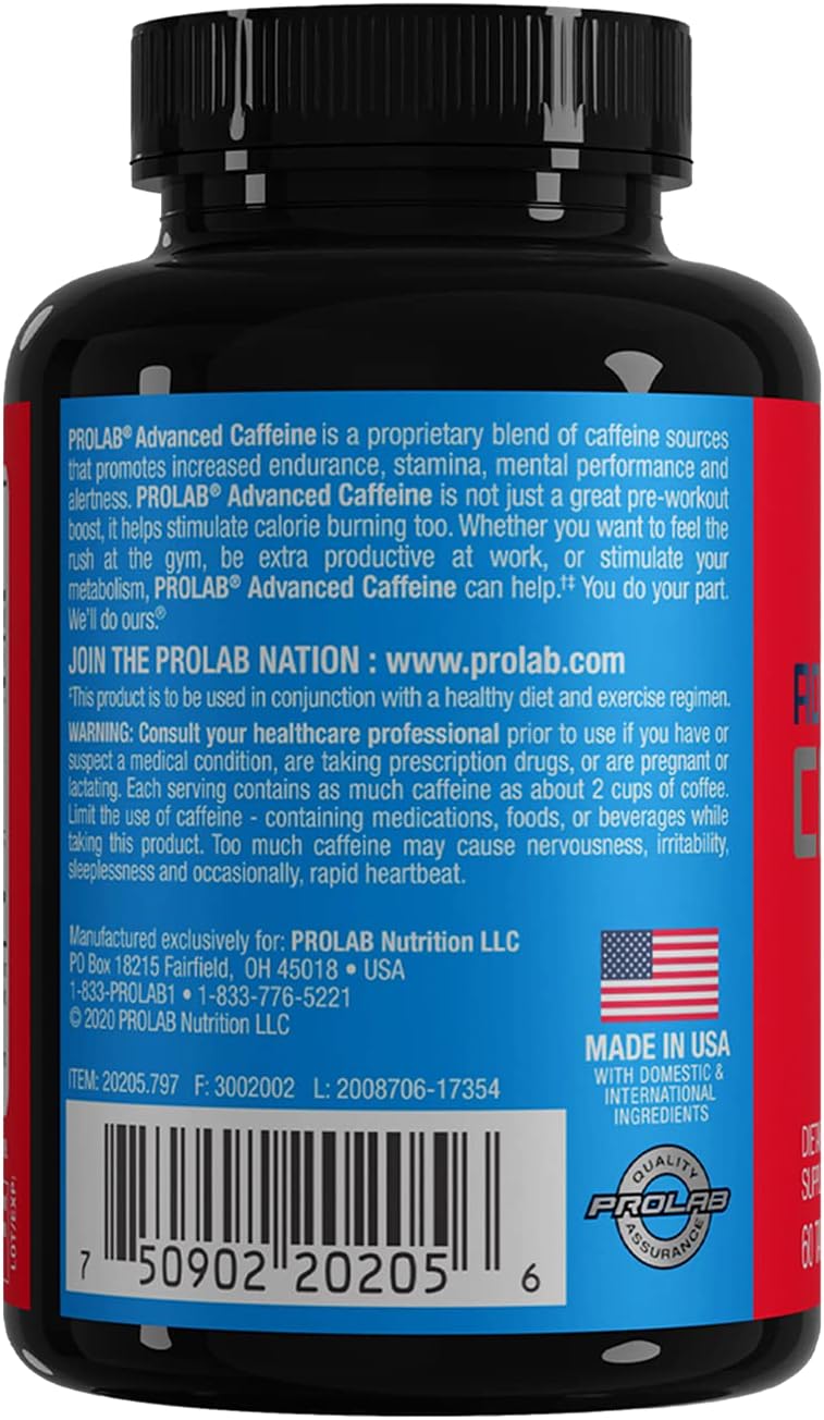 ProLab Nutrition Caffeine Avanzada 200mg, Enz. Natural, 60 Tabs (3)