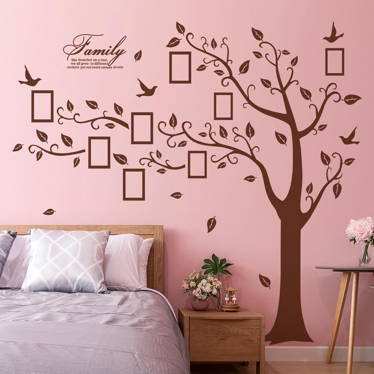 Sticker de Pared Árbol Familiar 3D, Vinilo, Removible, Izquierda
