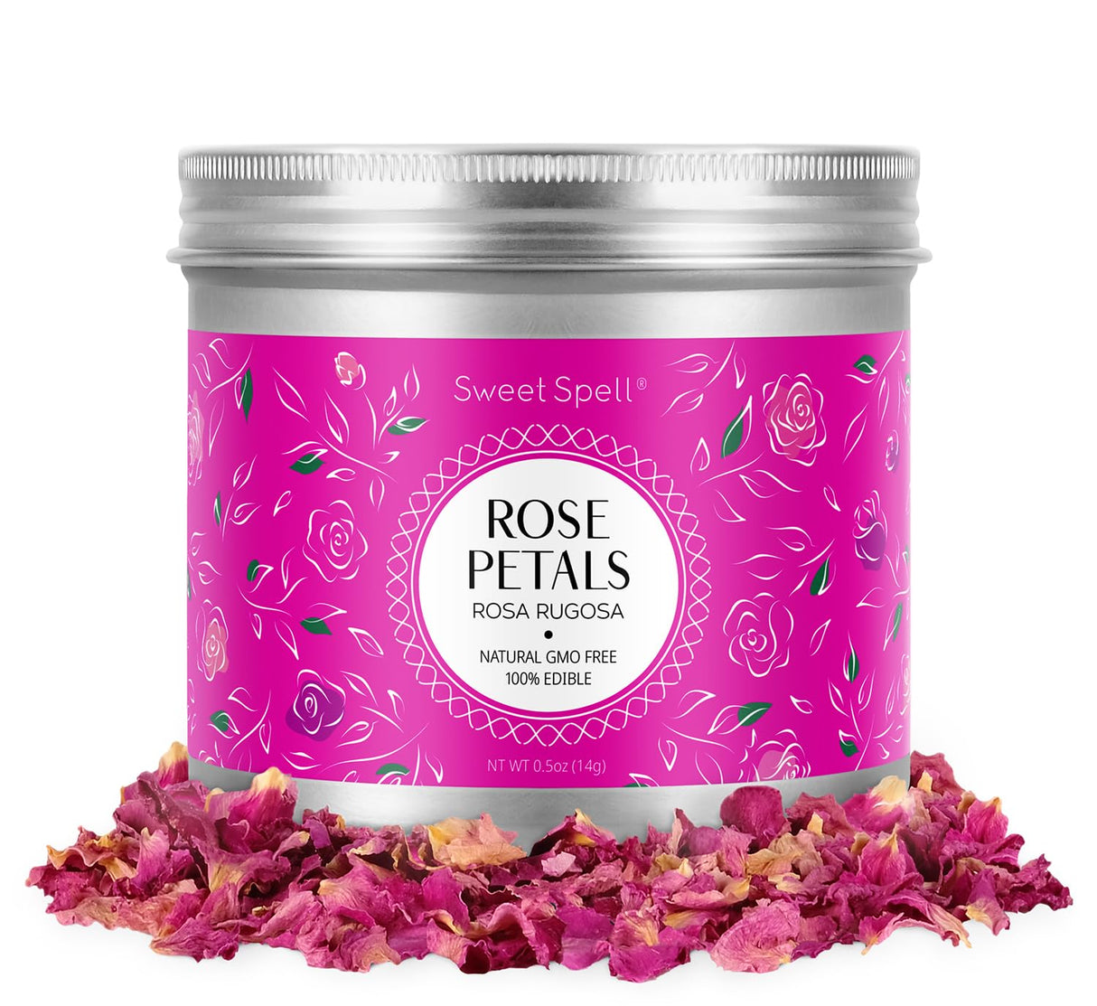 Flores comestibles Sweet Spell, pétalos de rosa secados, 14g