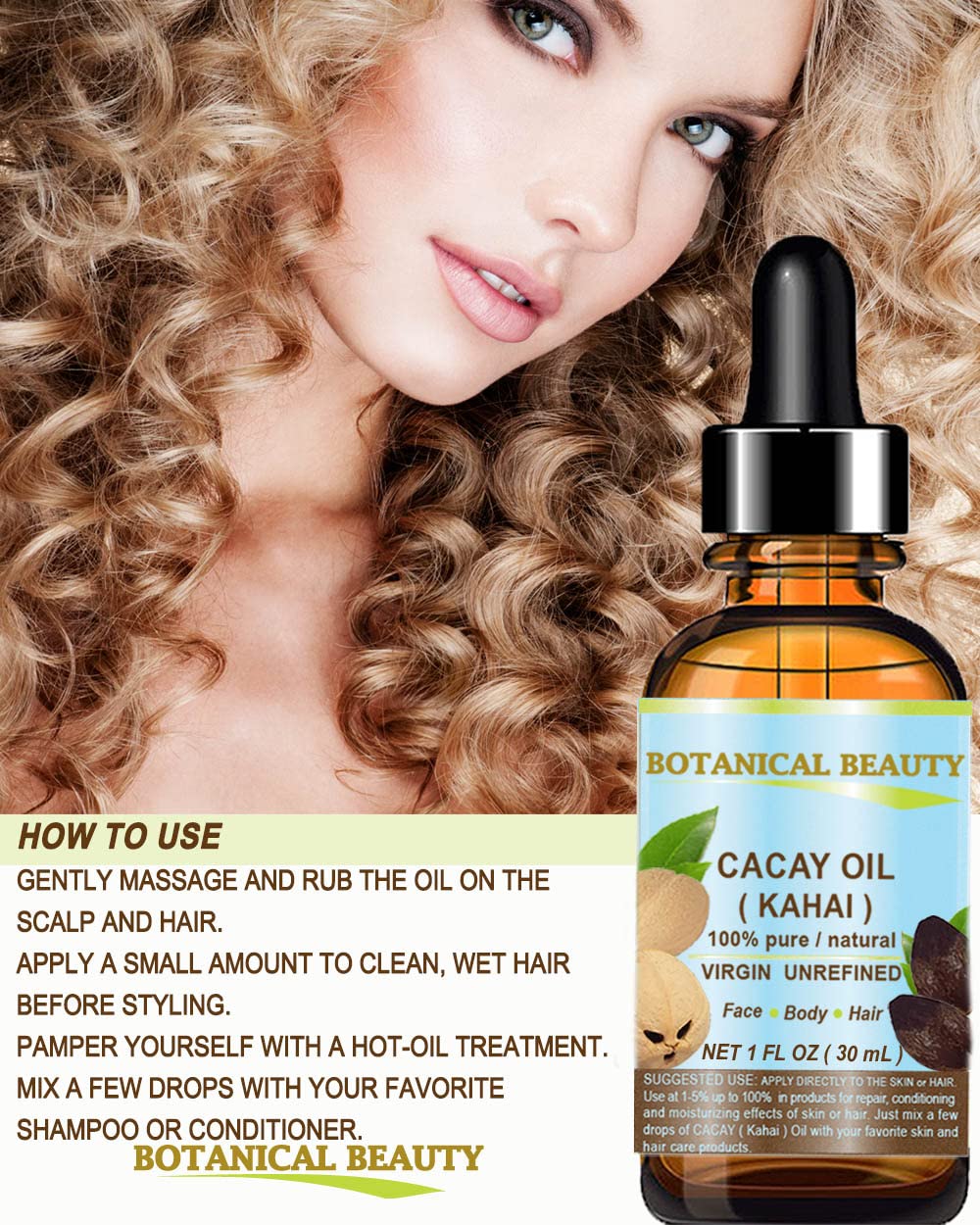 Aceite de Cacay Natural Antiarrugas con Retinol y Vitamina E