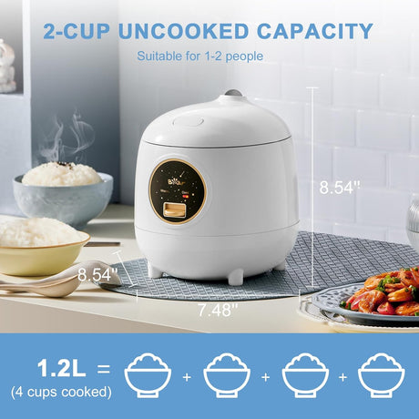 Cocedor de Arroz 2 Tazas, A-Snow, 1.2L, Antiadherente, BPA Free