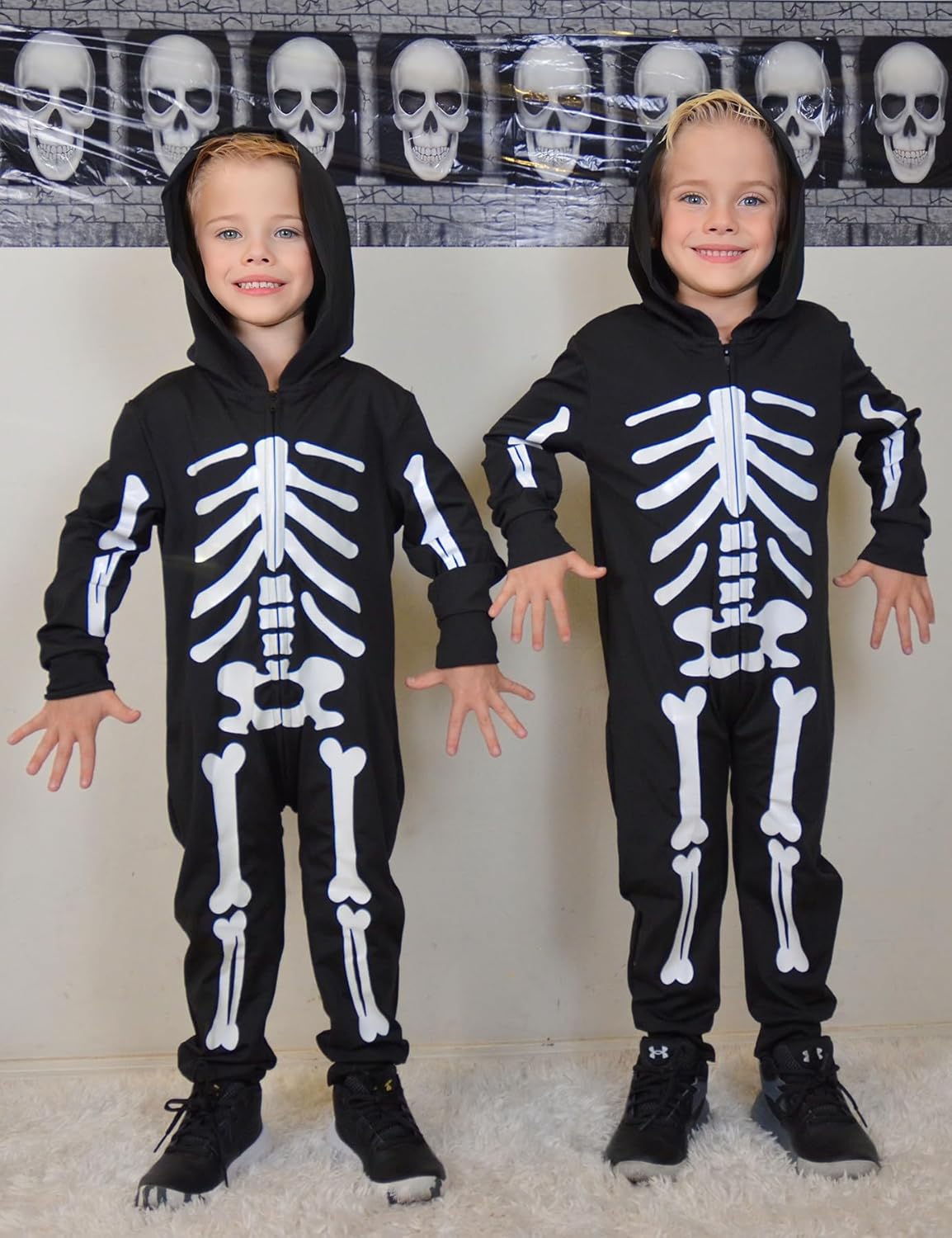 Disfraz Halloween Niños Enlifety Traje Esqueleto Brillo 1-8T