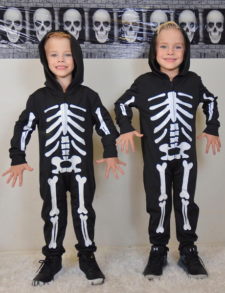 Disfraz Halloween Niños Enlifety Traje Esqueleto Brillo 1-8T