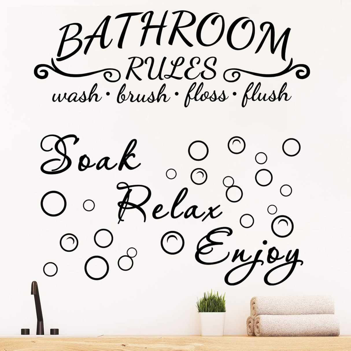 Vinilos Decorativos para Baño Soak Relax Enjoy - Estilo Simple