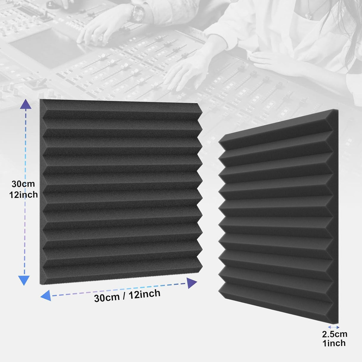 Paneles Acústicos 50 Pack, Espuma Aislante, 1 X 12 X 12