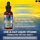 Vitamin D3 K2 Líquido USDA Orgánico | Suplemento para Niños | 2 Fl Oz