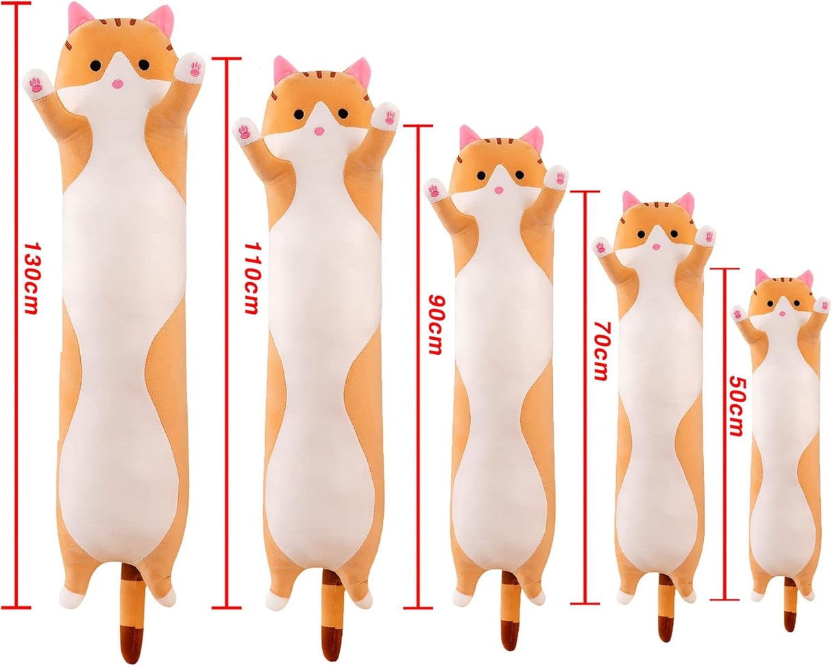 Peluche de gato rosado suave y larga 36 pulgadas