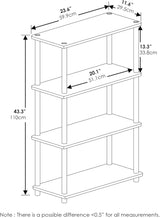 Estante Multipropósito 4 Niveles Furinno, Tubos Redondos, Modelo