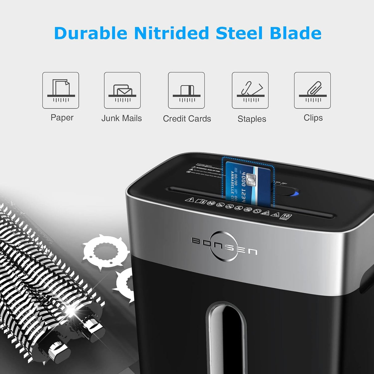 BONSEN Destructora de papel 10 hojas, P-4, S3201