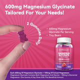 Gummies de Magnesio Glycinato 600mg Non-GMO Gluten-Free 60u