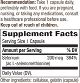 Suplementos Selenio 200 mcg L-selenometionina antioxidante