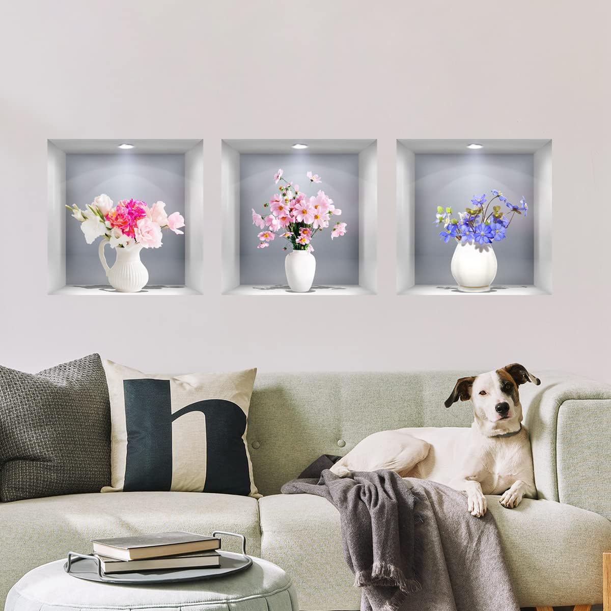 Calcomanía 3D Jarrones Flores - Decoración Removible - Daisy