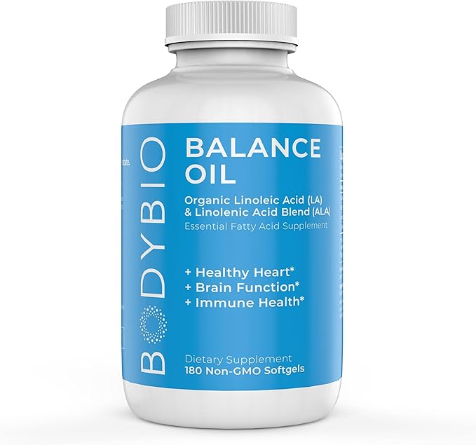 Aceites Omega 3 y 6 BodyBio - Salud Cerebral y Cardiaca 180 Softgels