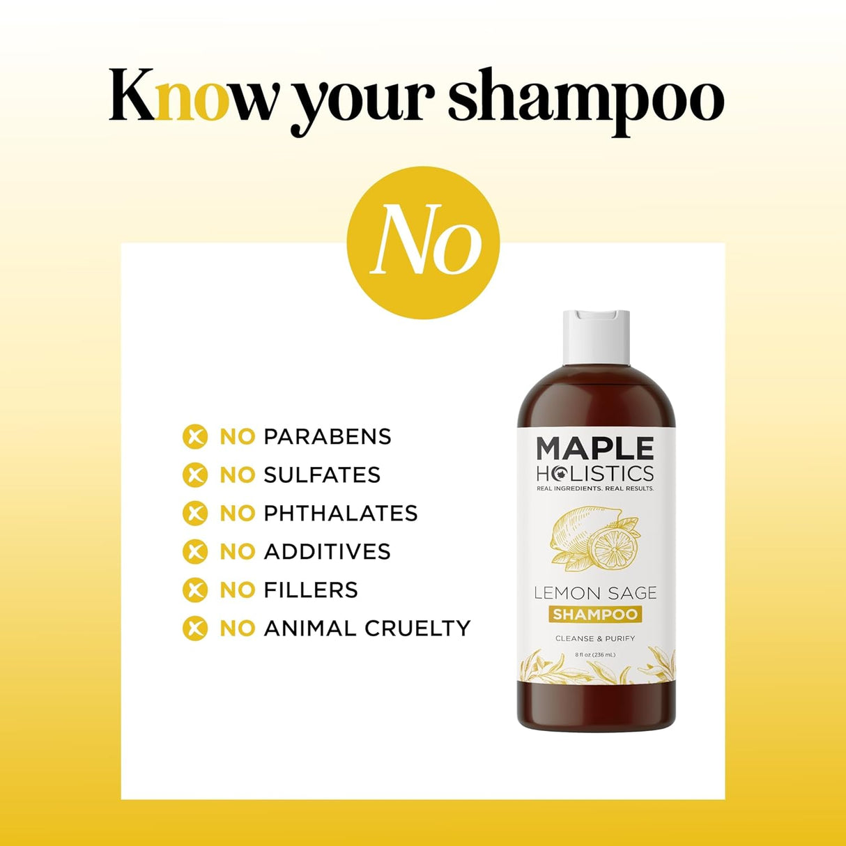 Champú sin sulfato para cabello graso Maple Holistics