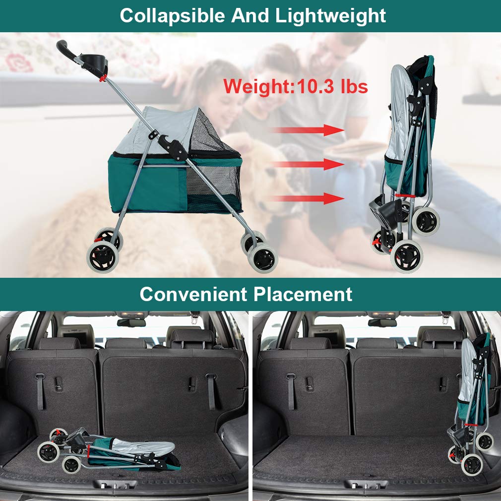 Carrito de mascotas BestPet, plegable y portátil para viajes