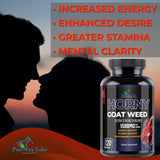 Suplemento Horny Goat Weed con maca, L-arginina 120 cápsulas