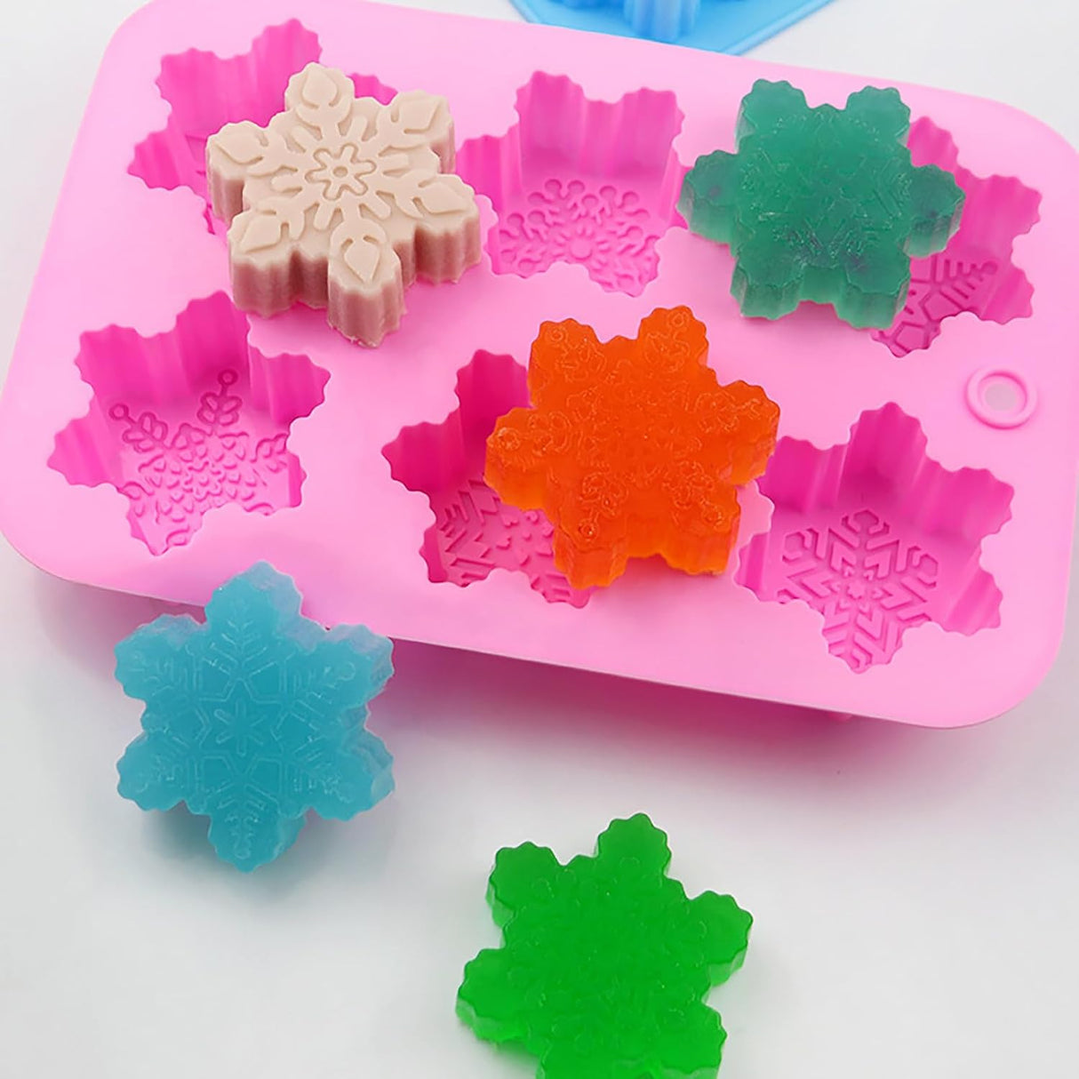 Moldes de Silicona para Nieve, 6 Cavidades, 2 Pcs, Navidad