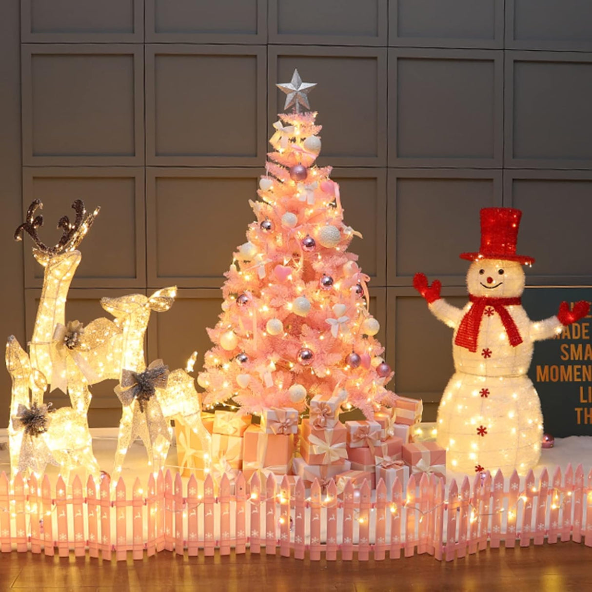 Árbol de Navidad 4FT, con soporte de metal, decorativo, modelo Xmas