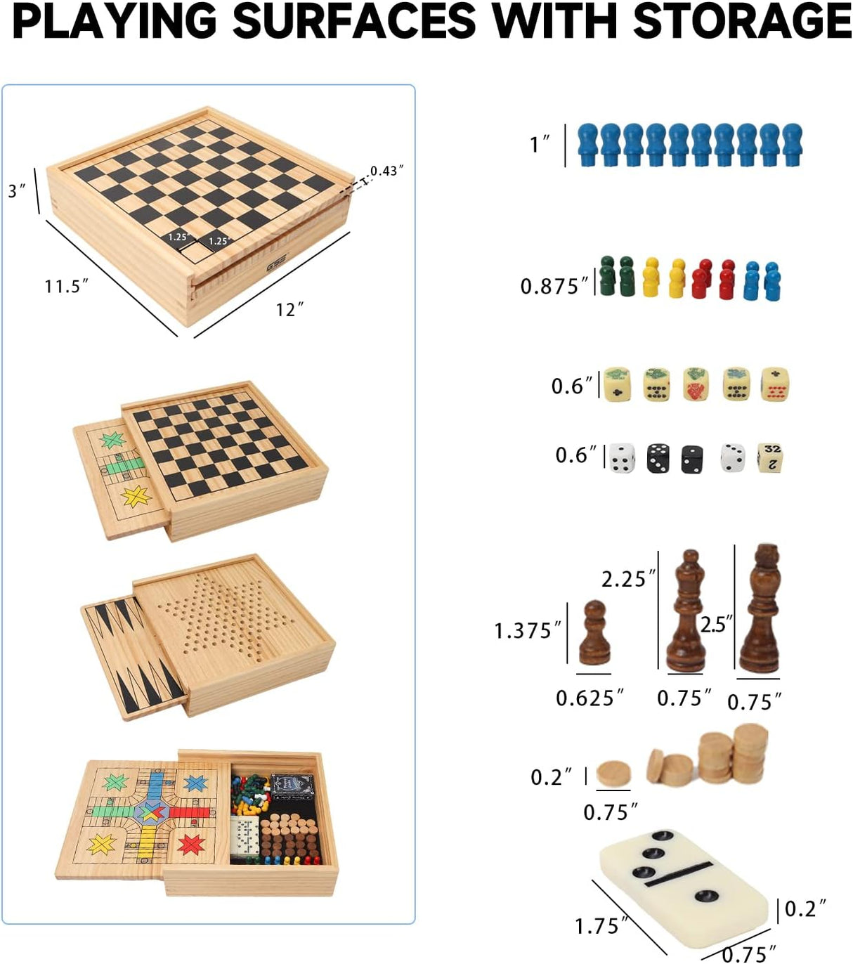 Juego de Mesa 9 en 1 GSE: Ajedrez, Damas, Ludo, Dominó, etc.
