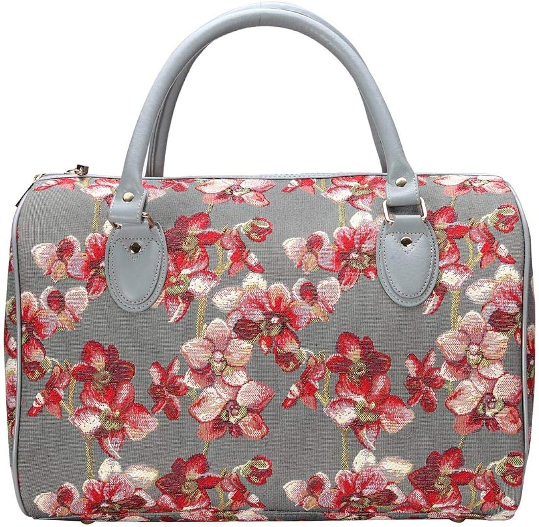Bolsa con estampado floral y fondo gris Signare