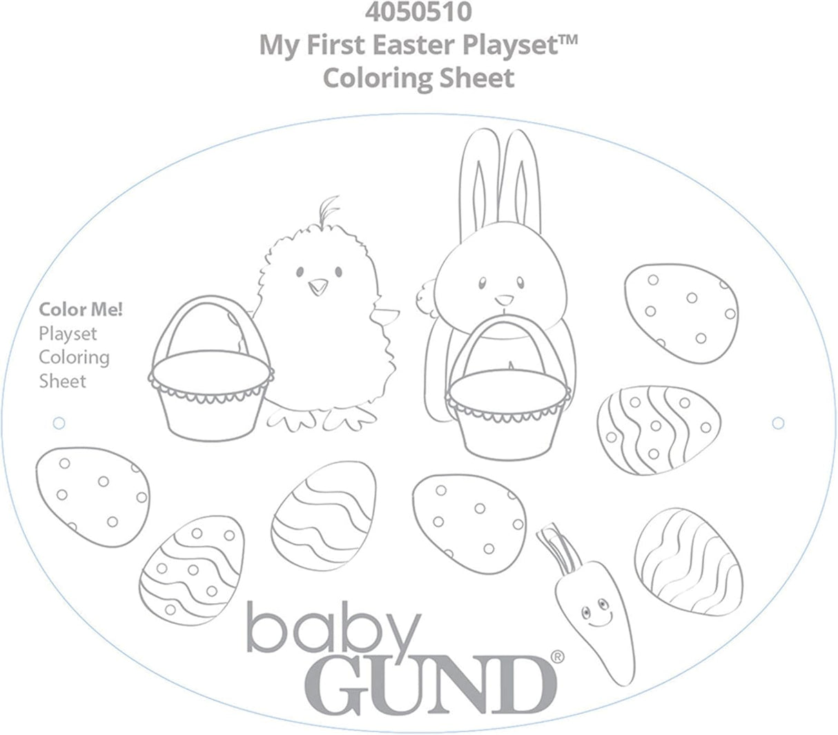 Cesta de Pascua GUND Baby, Juguetes de Peluche 5 Piezas 9”