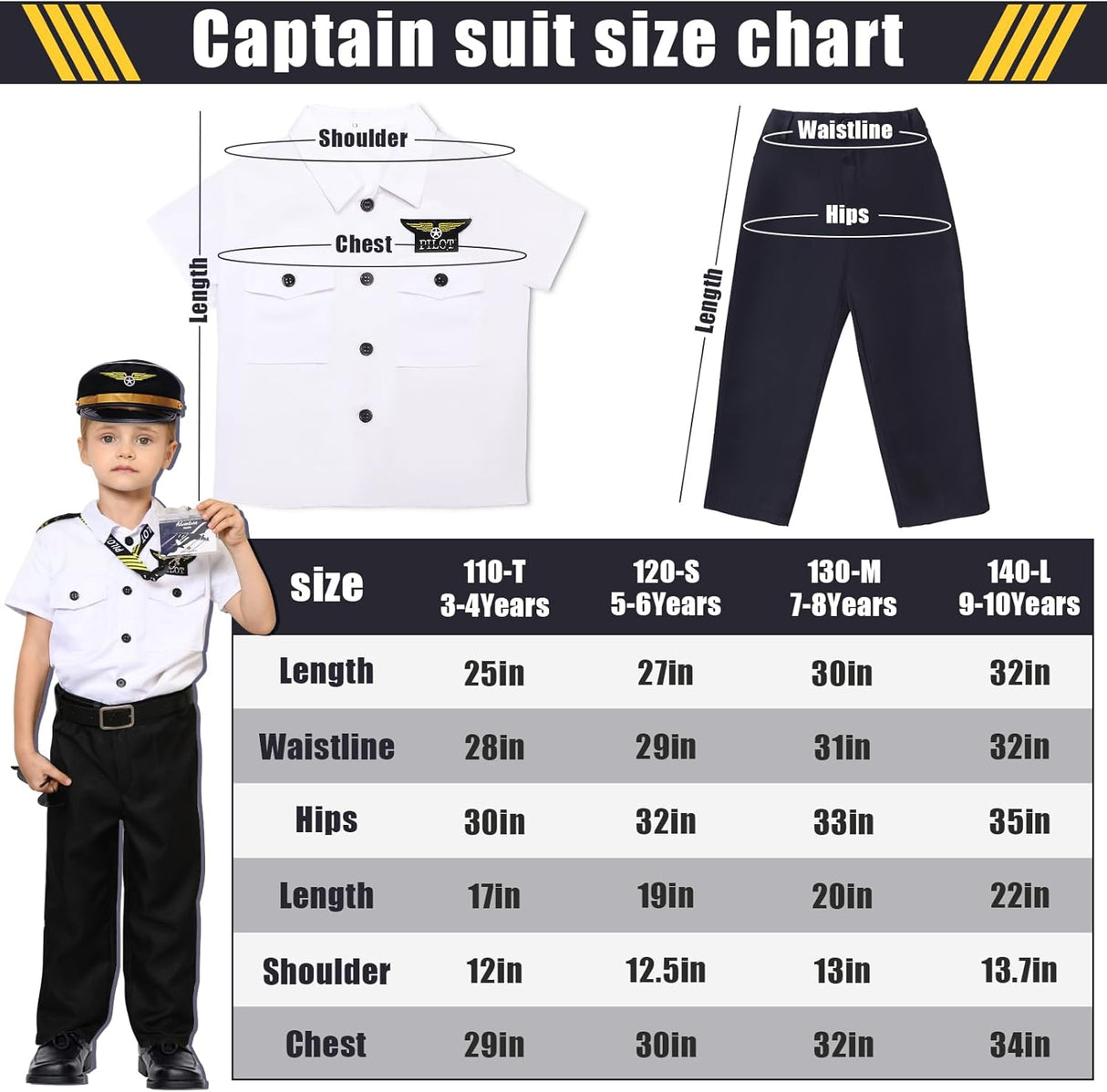 Disfraz de Piloto para Niños Tacobear, Uniforme y Accesorios