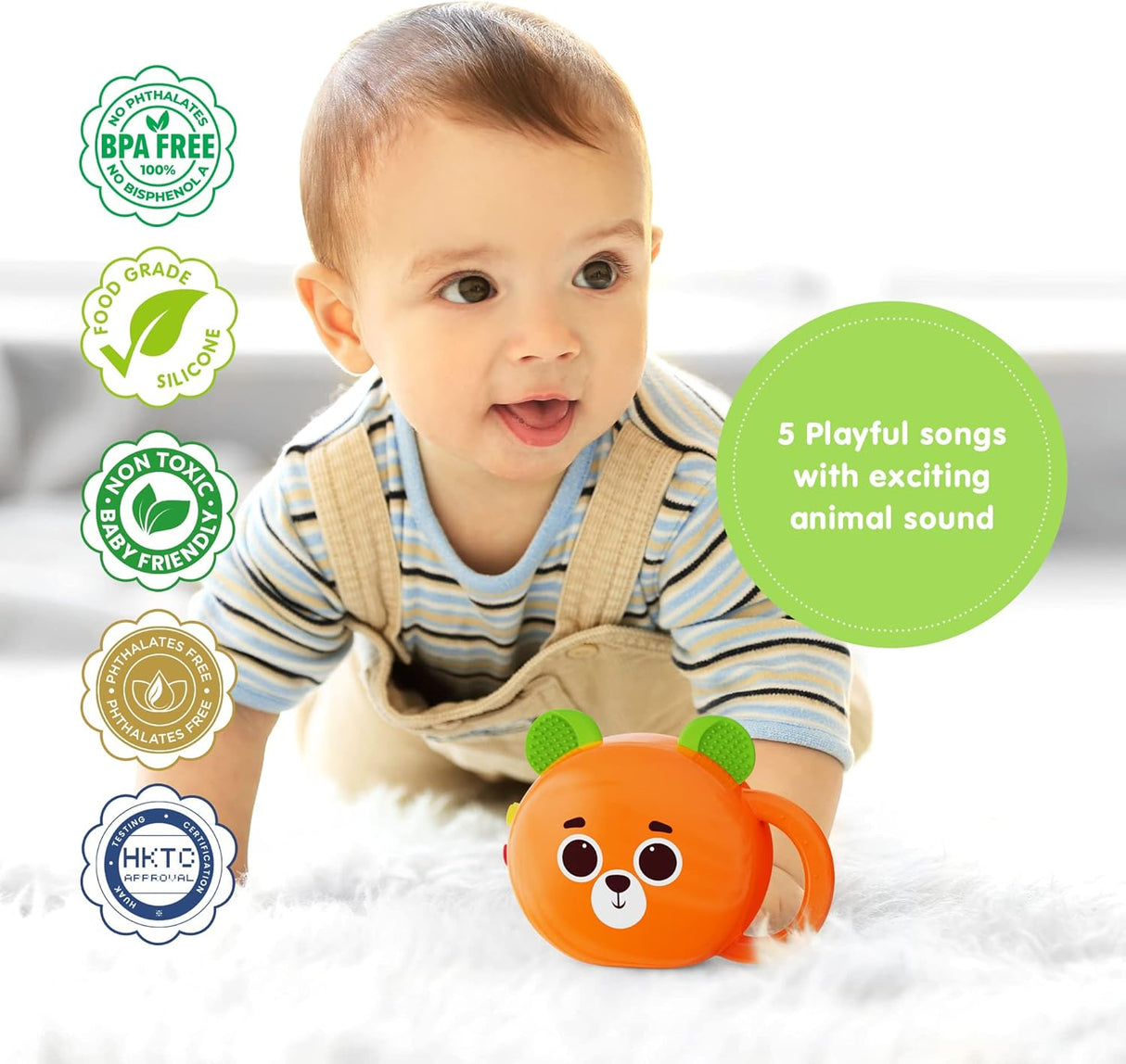 Juguete Musical para Bebés, Educativo, 5 Animales, Farm Ver.