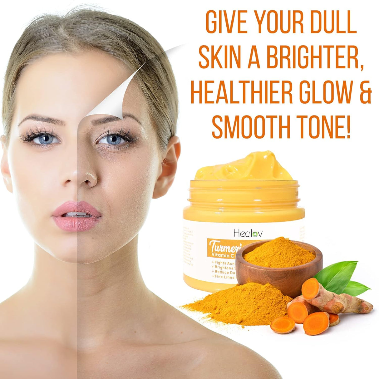 Crema facial de cúrcuma para rostro y cuerpo Herblov