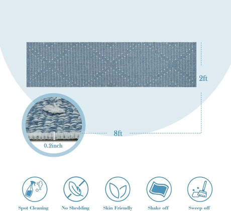 Alfombra Runner Boho LIVEBOX 2'x8' Lavable para Pasillo