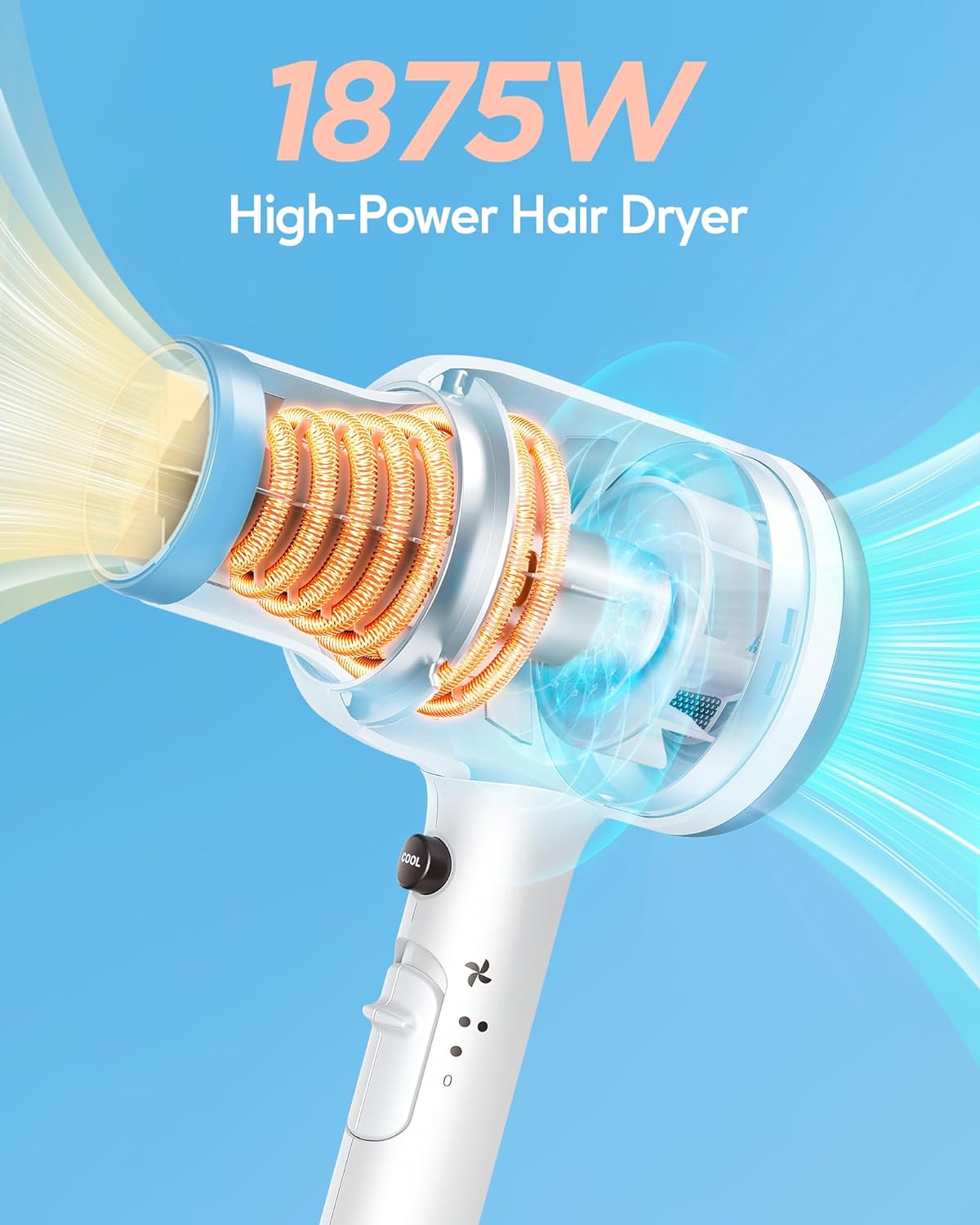 Secador de pelo con difusor y concentrador Wavytalk