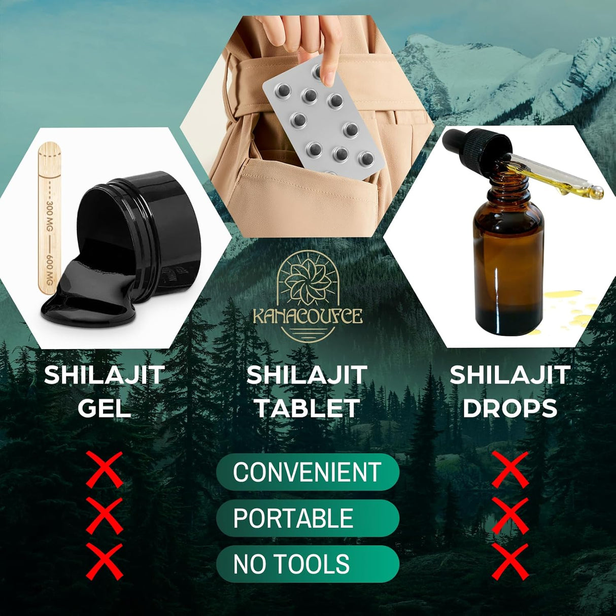 Tabletas de Shilajit Himalayan Orgánico 30,000 mg 60u