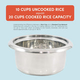 Olla Arrocera Elite Gourmet ERC2010B, 10 tazas, acero inoxidable